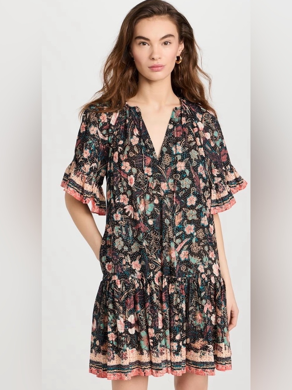 Ulla Johnson Malie Mini Dress Obsidian Botanic Floral Print size 0